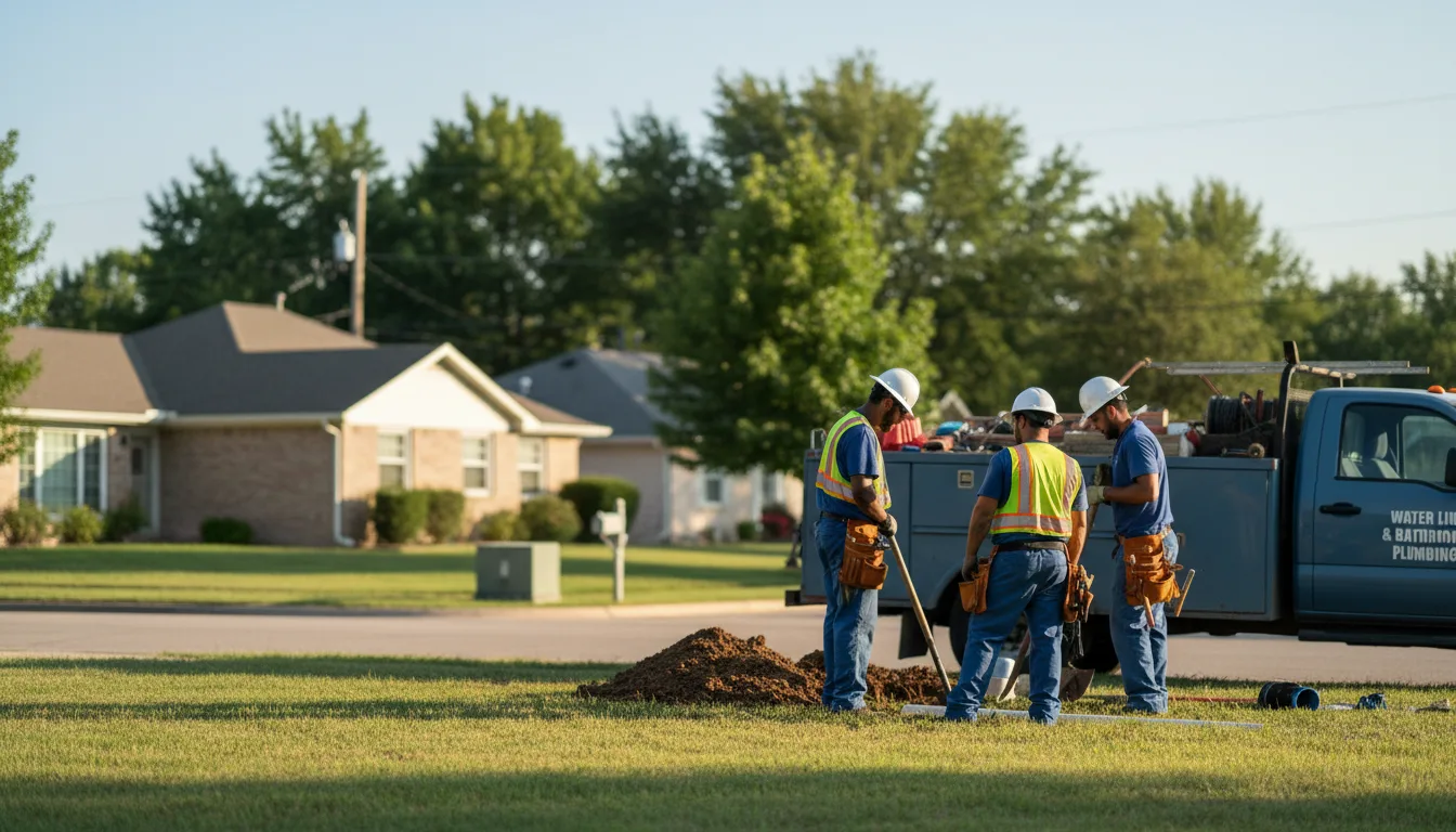 Residential water line and bathroom plumbing service in Dilliner, PA
